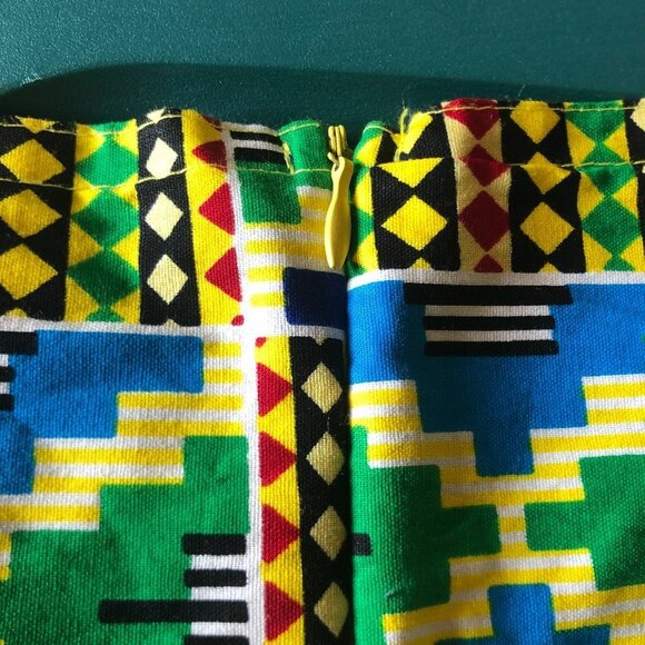 Kayra Imports multi-color kente print skirt sz M - Picture 6 of 9